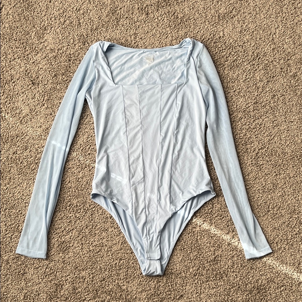 Light Blue Long Sleeve Bodysuit